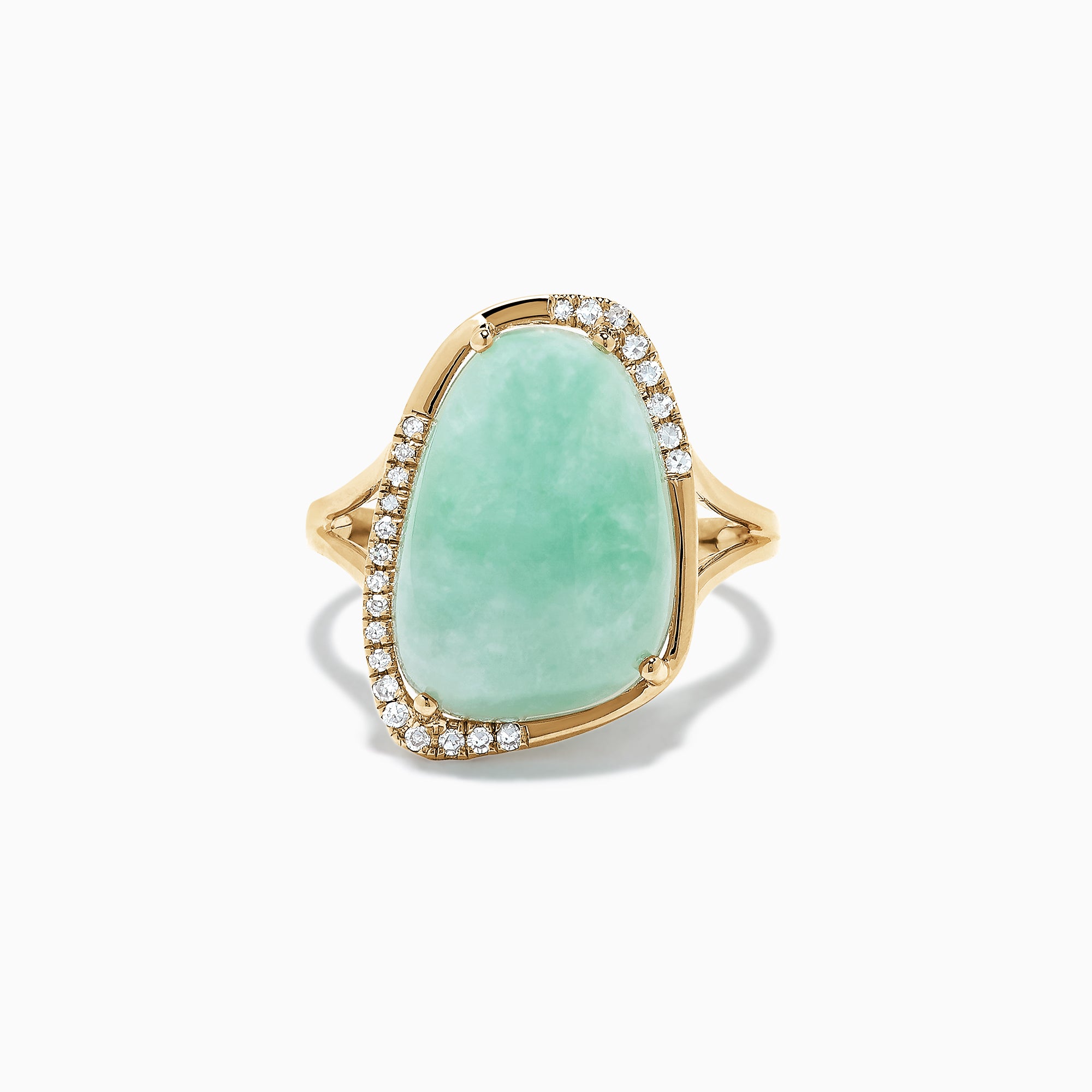 Effy 14K Yellow Gold Jade and Diamond Ring, 9.71 TCW | effyjewelry.com