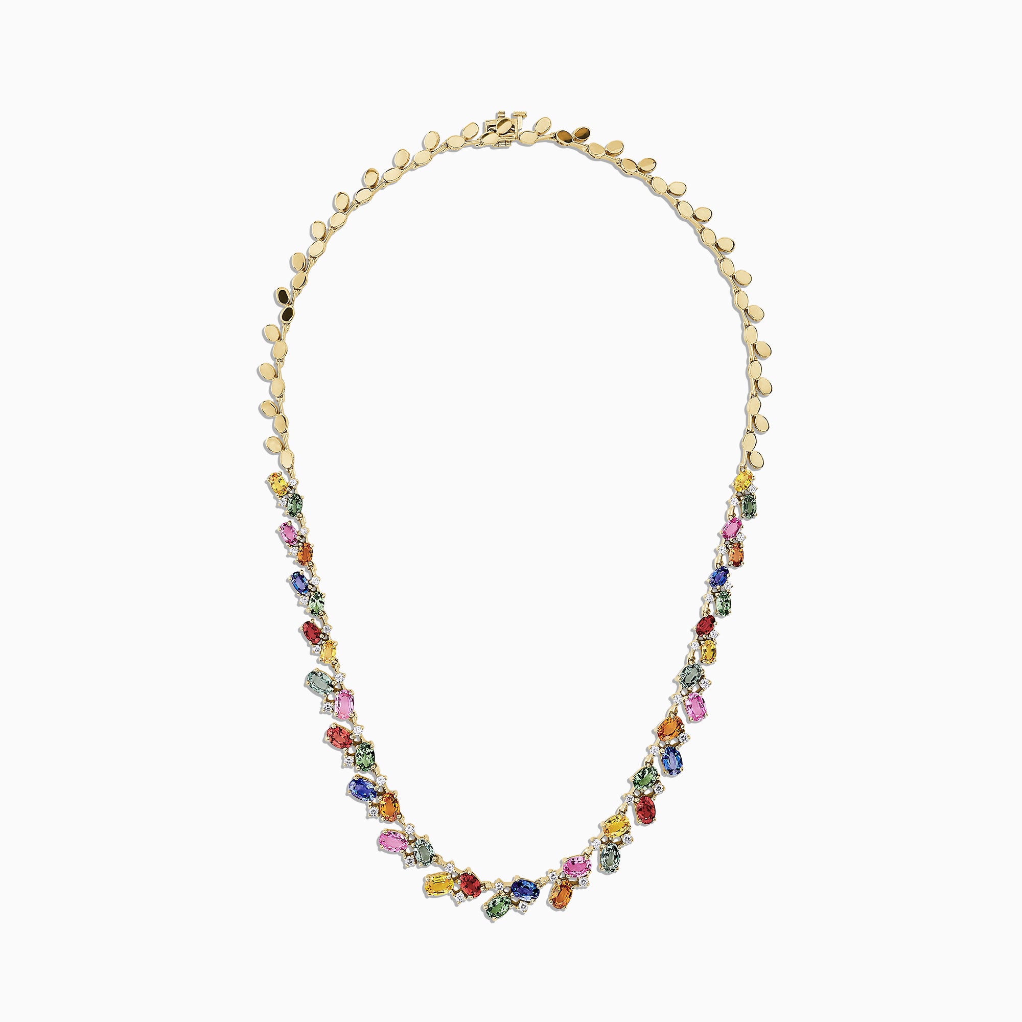 Effy Watercolors 14K Gold Multi Sapphire & Diamond Necklace, 44.76 TCW ...