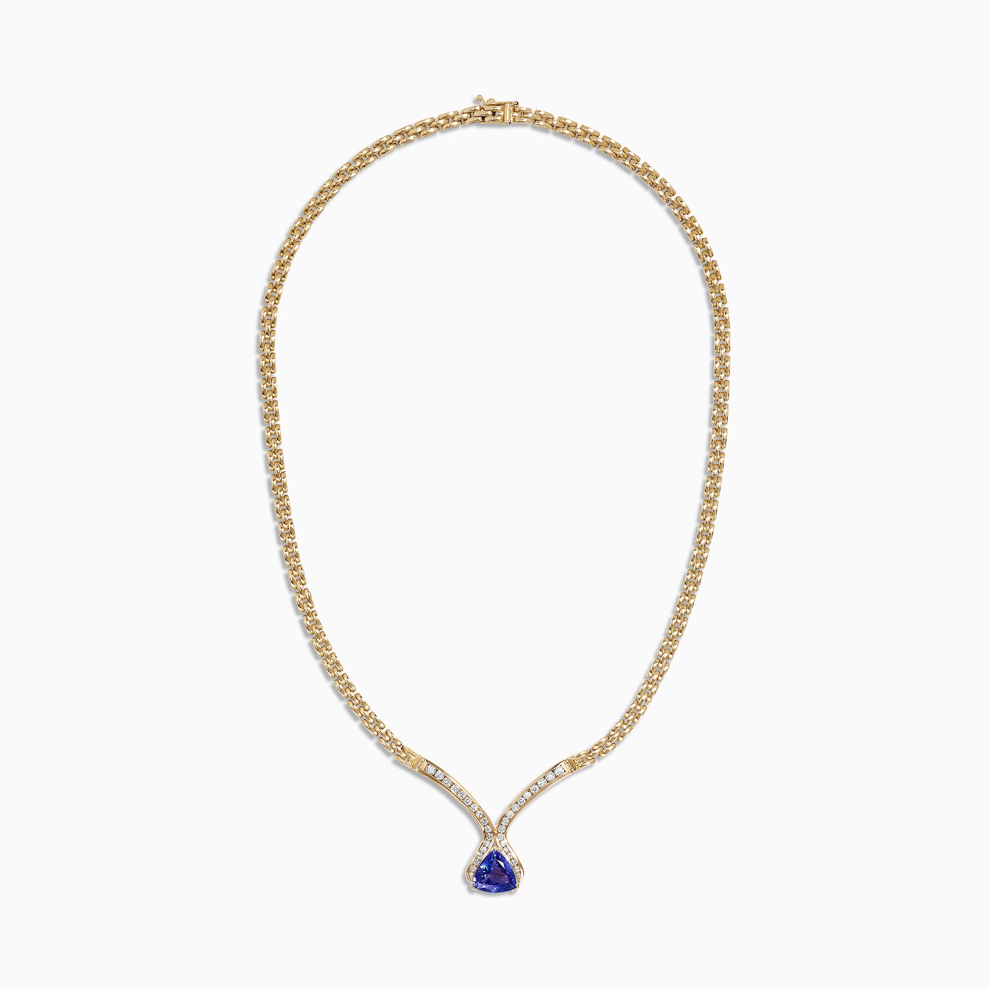 Effy 14K Yellow Gold Tanzanite and Diamond Necklace, 3.66 TCW ...