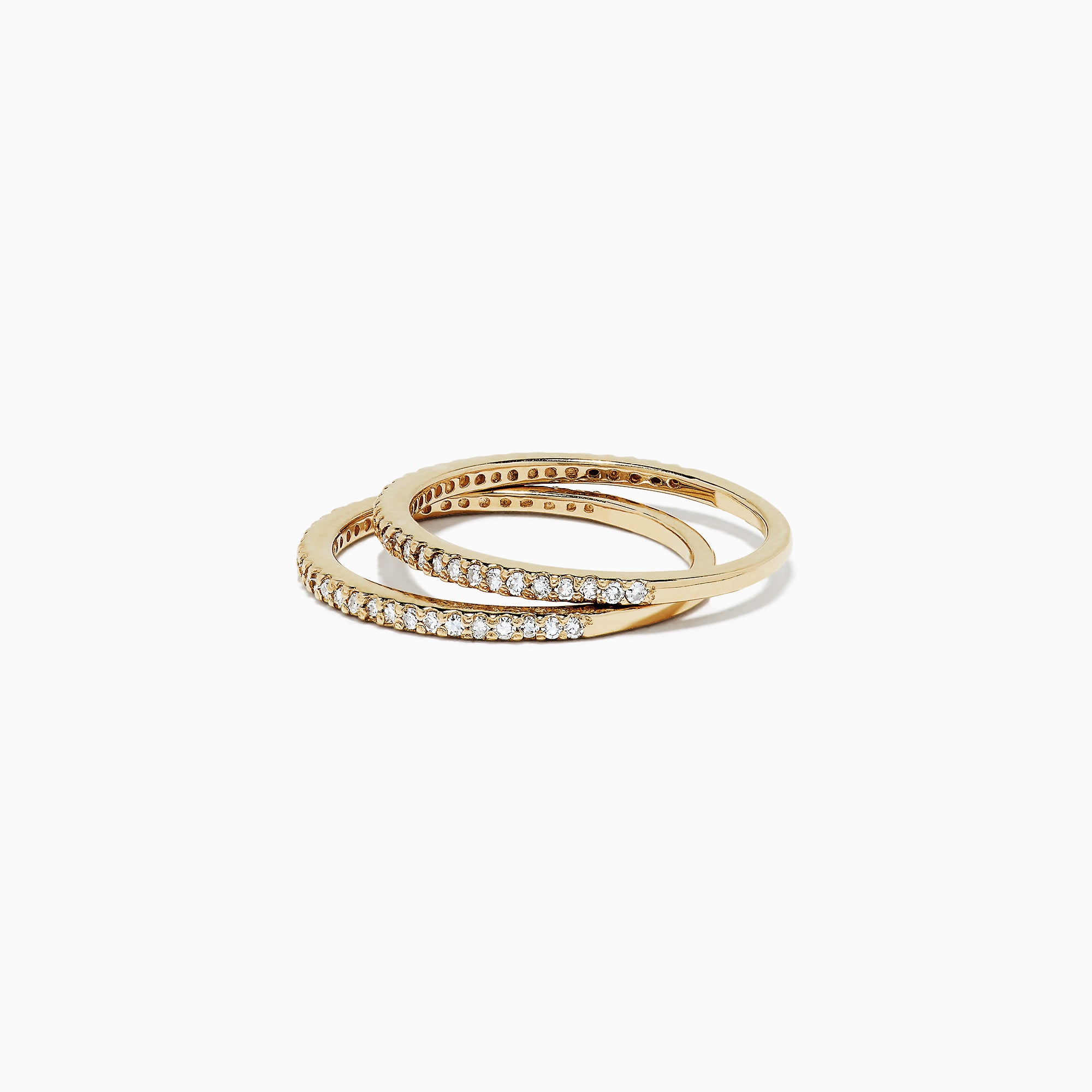 Effy D'Oro 14K Yellow Gold Diamond Double Band Ring, 0.36 TCW ...