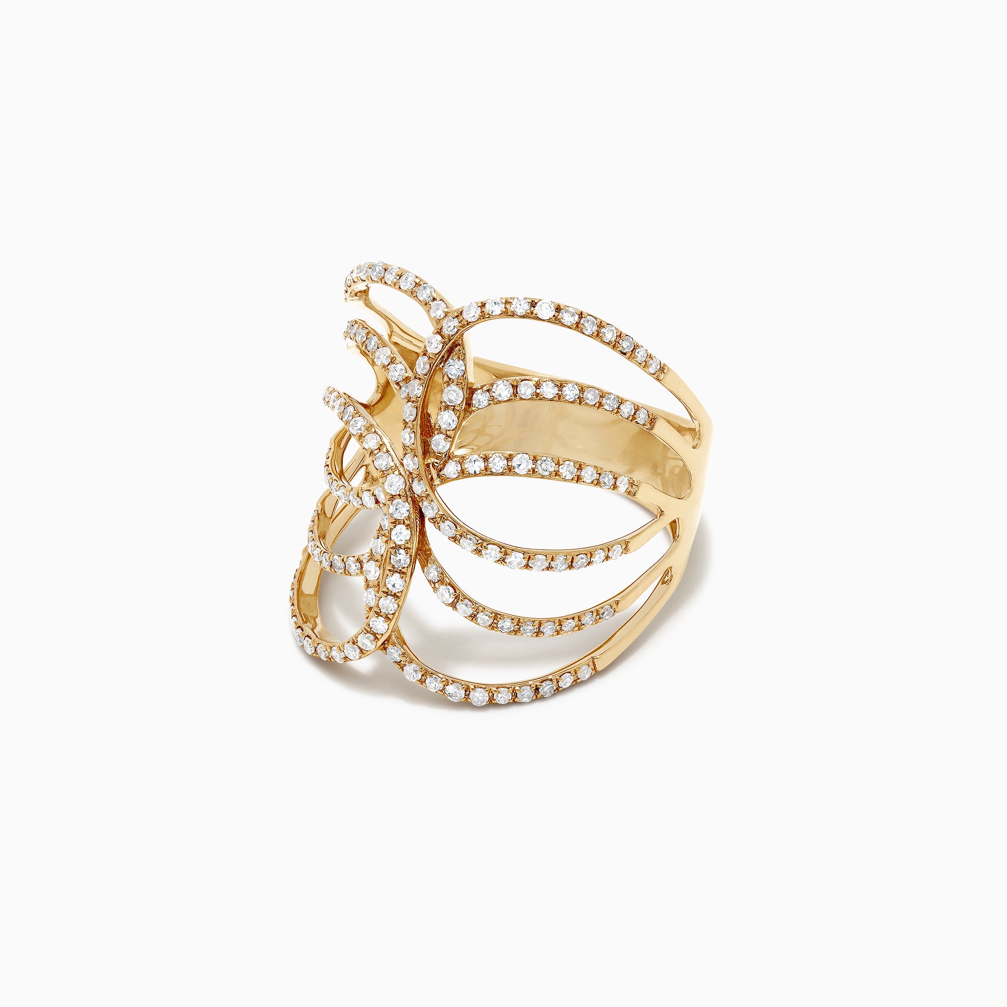 Effy D'Oro 14K Yellow Gold Diamond Negative Space Ring, 0.54 TCW ...