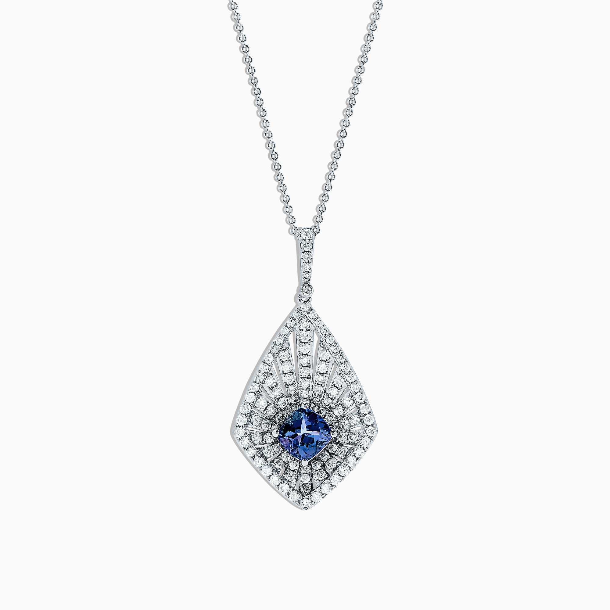 Effy 14K White Gold Tanzanite and Diamond Pendant, 1.94 TCW ...