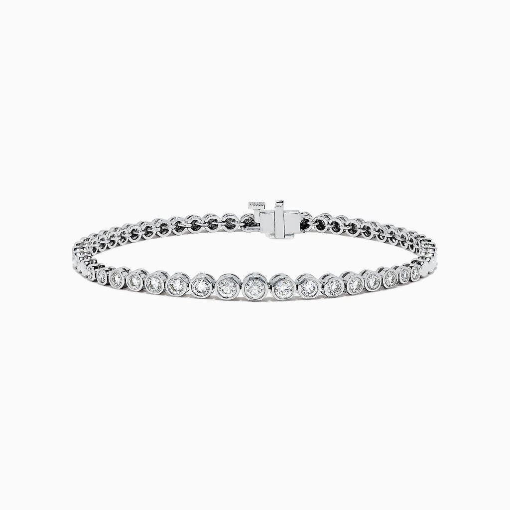 Effy 14K White Gold Bezel Set Diamond Tennis Bracelet, 1.20 TCW ...