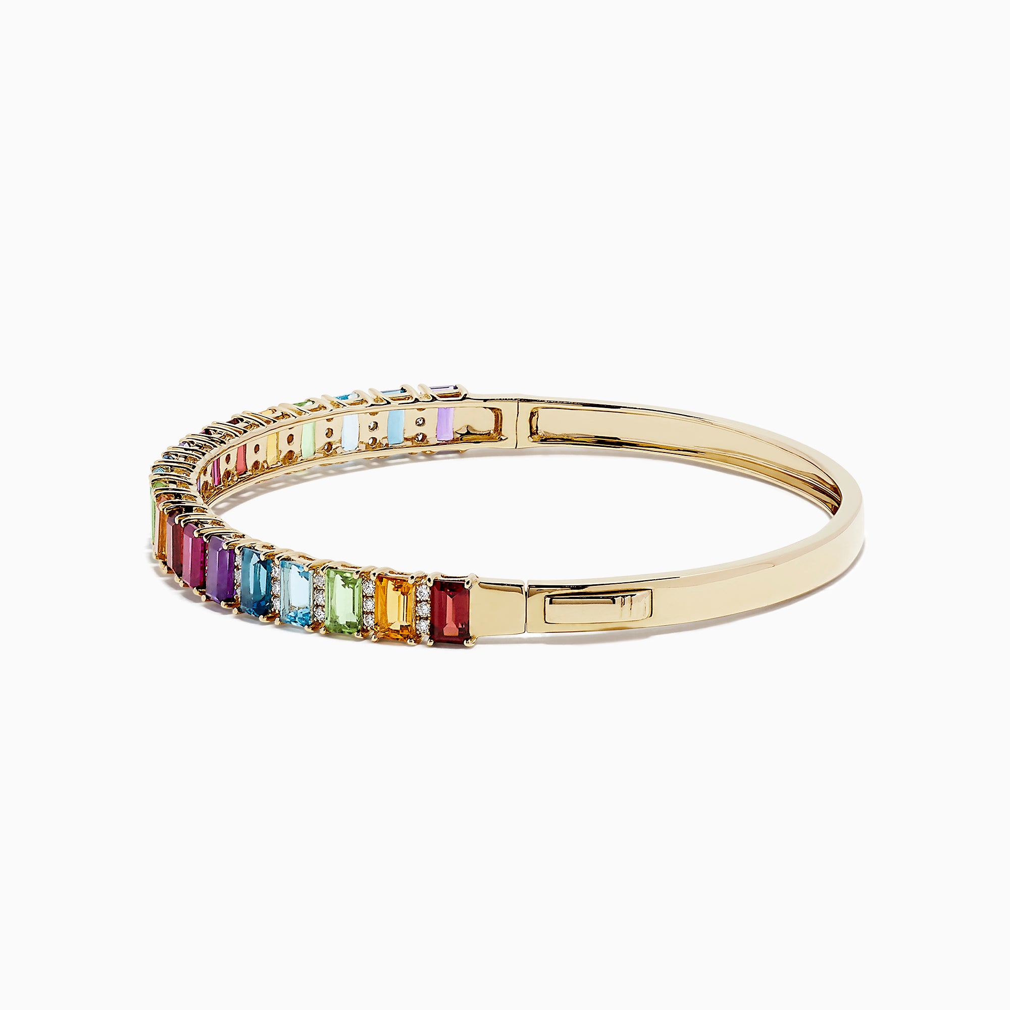 Effy Mosaic 14K Yellow Gold Multi Gemstone and Diamond Bangle, 7.92 TC ...