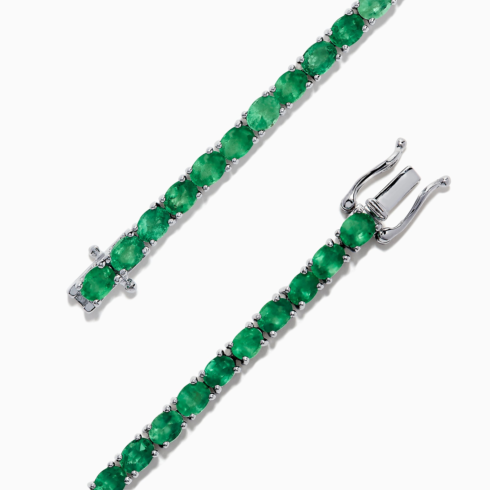 Effy 925 Sterling Silver Emerald Tennis Bracelet, 6.99 TCW