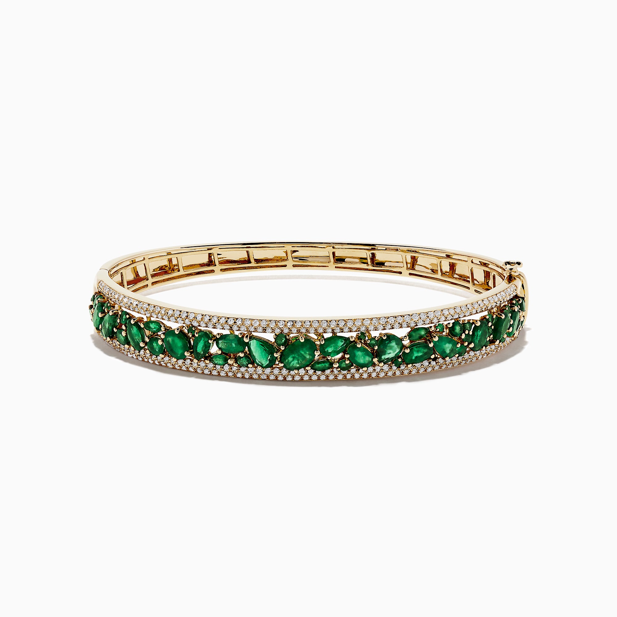 Effy Brasilica 14K Yellow Gold Emerald and Diamond Bangle, 6.81 TCW ...