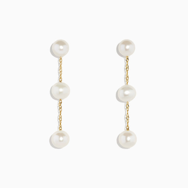 Effy 14K Yellow Gold Cultured Fresh Water Pearl Drop Earrings ...