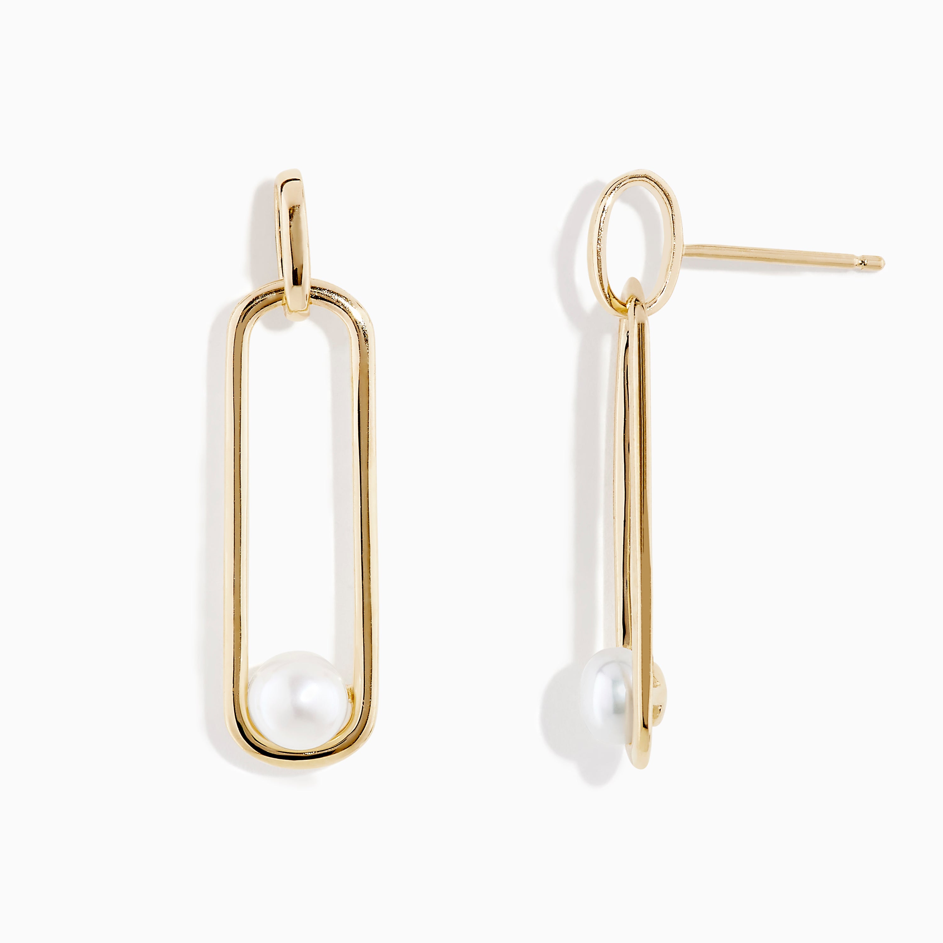 pearl paperclip earrings