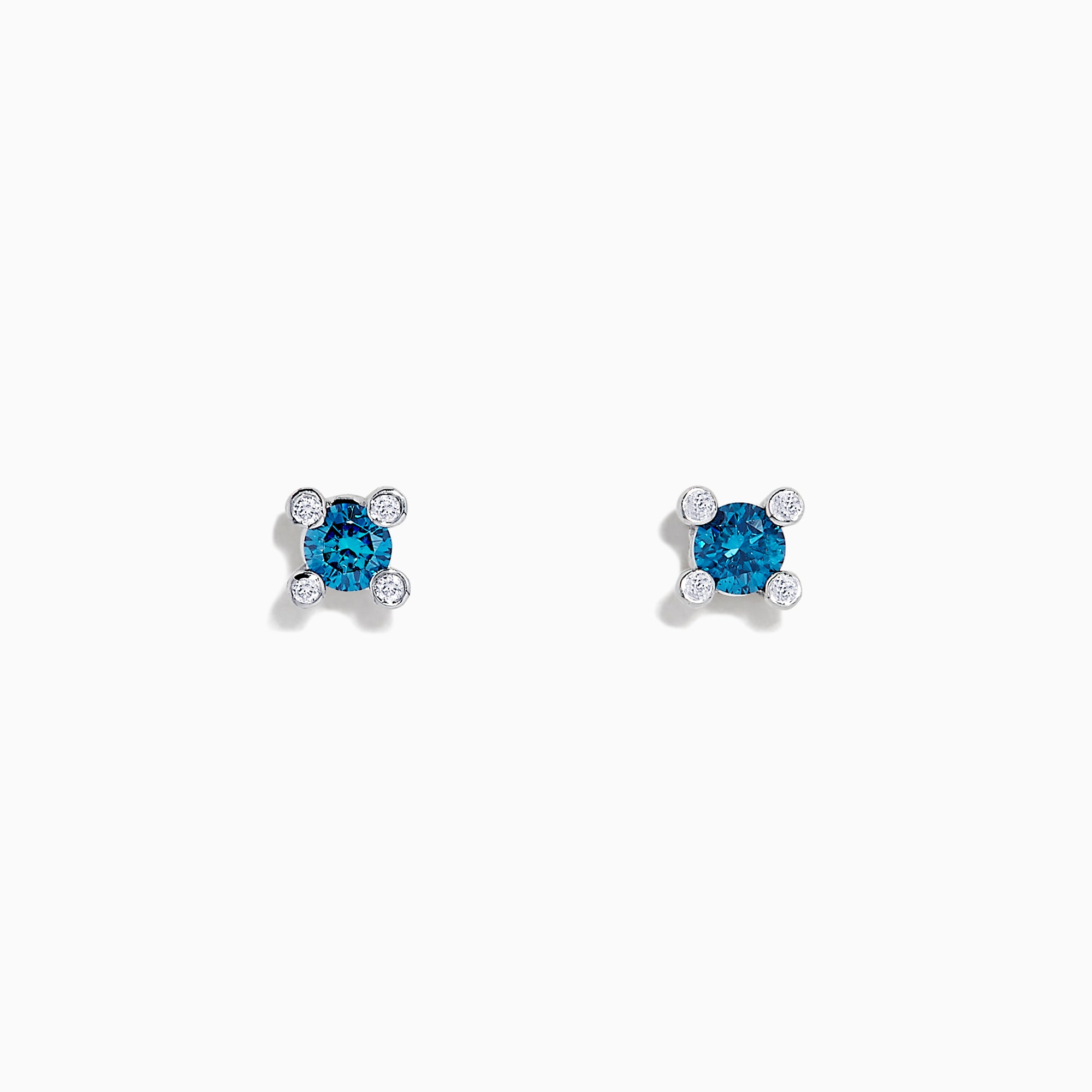 Effy Bella Bleu 14K White Gold Blue Diamond Stud Earrings, 0.28 TCW ...