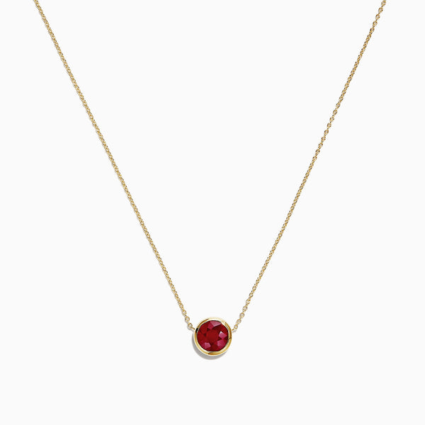 Effy 14K Yellow Gold Ruby Necklace, 1.00 TCW | effyjewelry.com