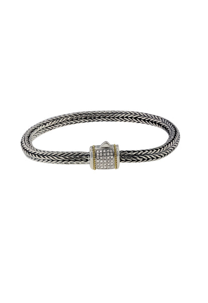 Effy 925 Sterling Silver and 18K Yellow Gold Diamond Bracelet, 0.14 TC ...