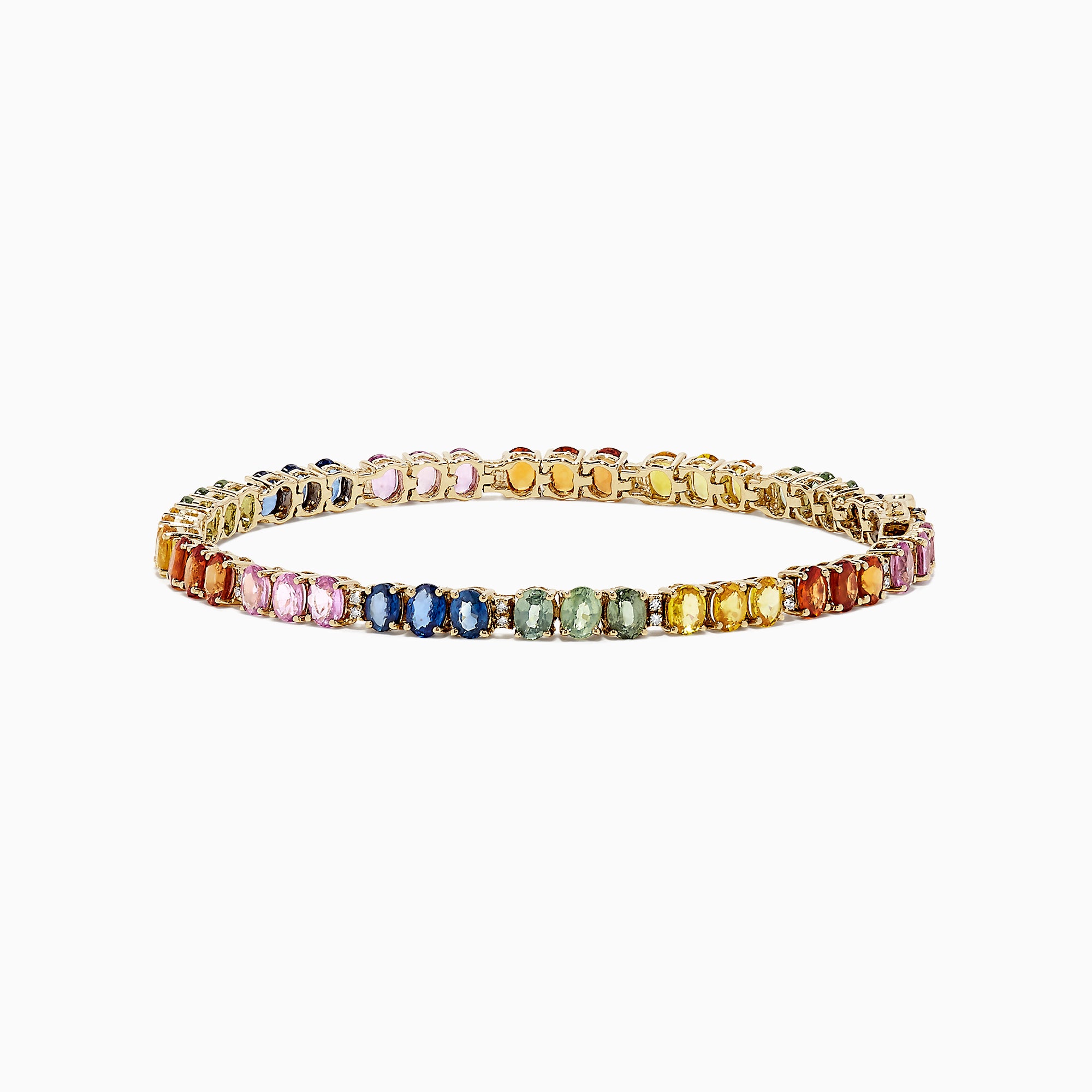 Effy Watercolors 14K Gold Multi Sapphire & Diamond Tennis Bracelet, 9 ...