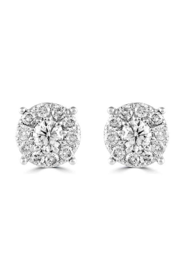 14k white gold diamond earrings