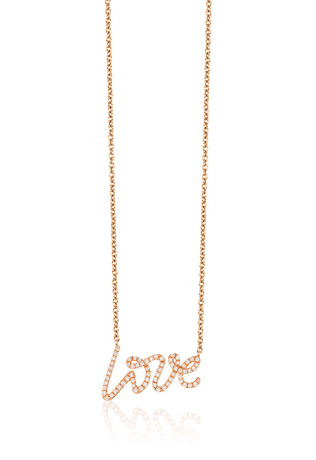 Effy Novelty 14k Rose Gold Diamond Love Pendant 0 26 Tcw Effyjewelry Com