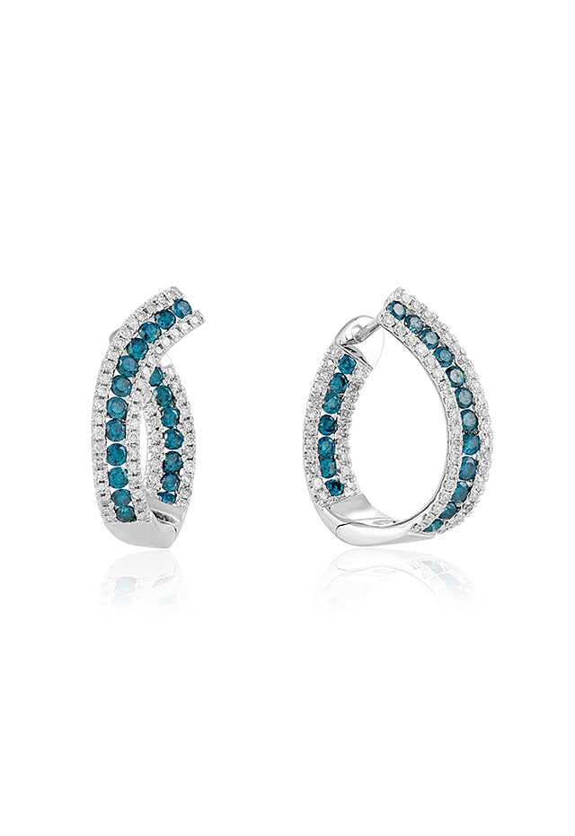 Effy 14K White Gold Blue and White Diamond Earrings, 1.70 TCW ...