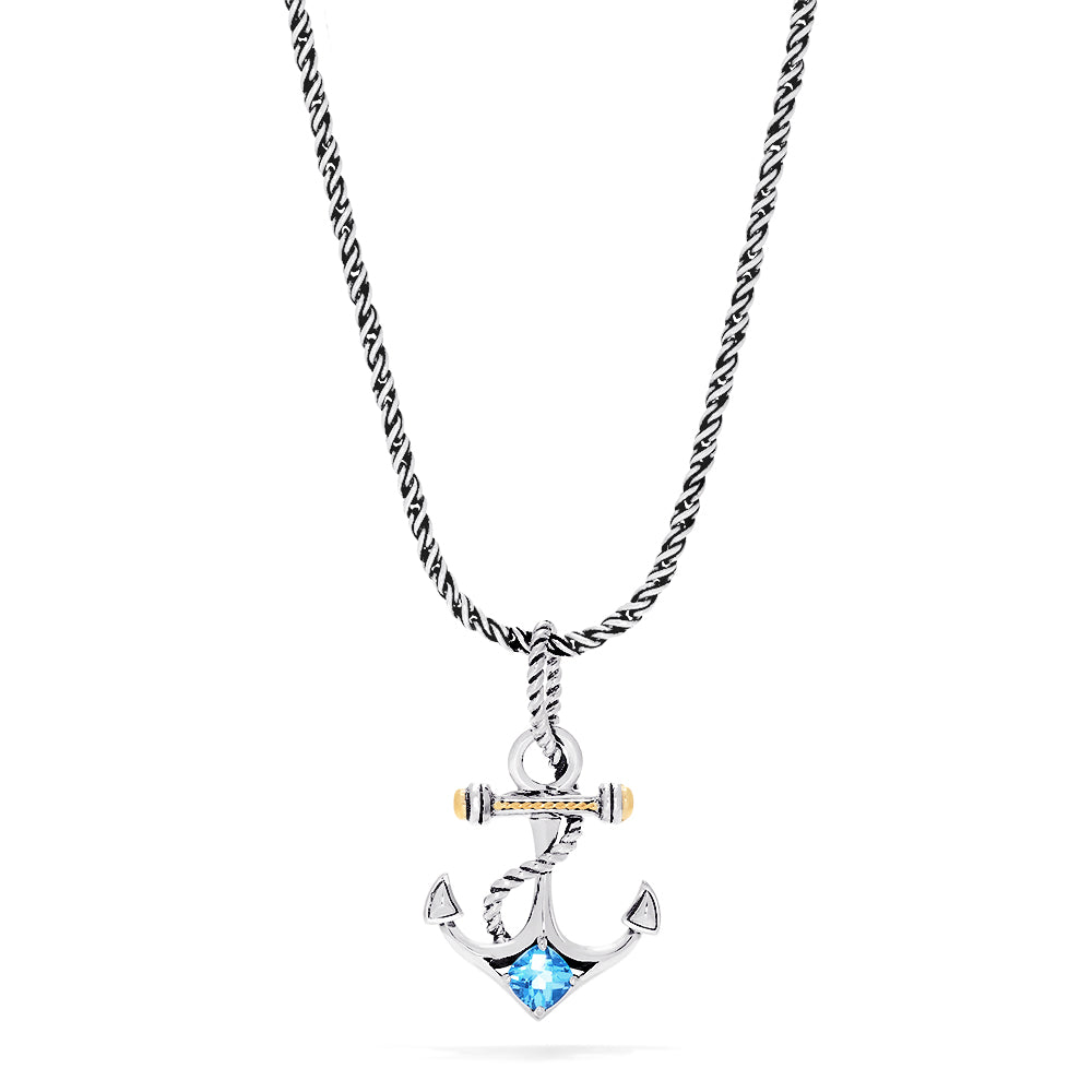 Effy Men's 925 Sterling Silver Blue Sapphire Anchor Pendant –  effyjewelry.com