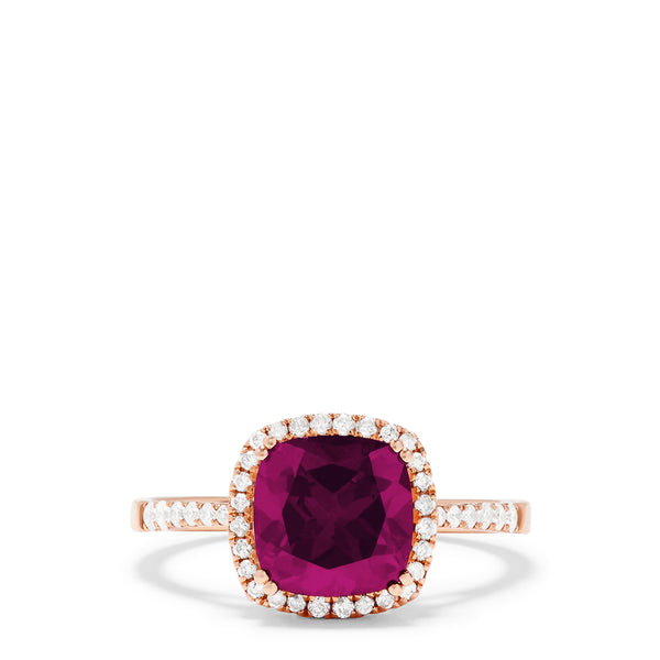 Effy 14K Rose Gold Rhodolite Garnet and Diamond Ring, 3.15 TCW ...