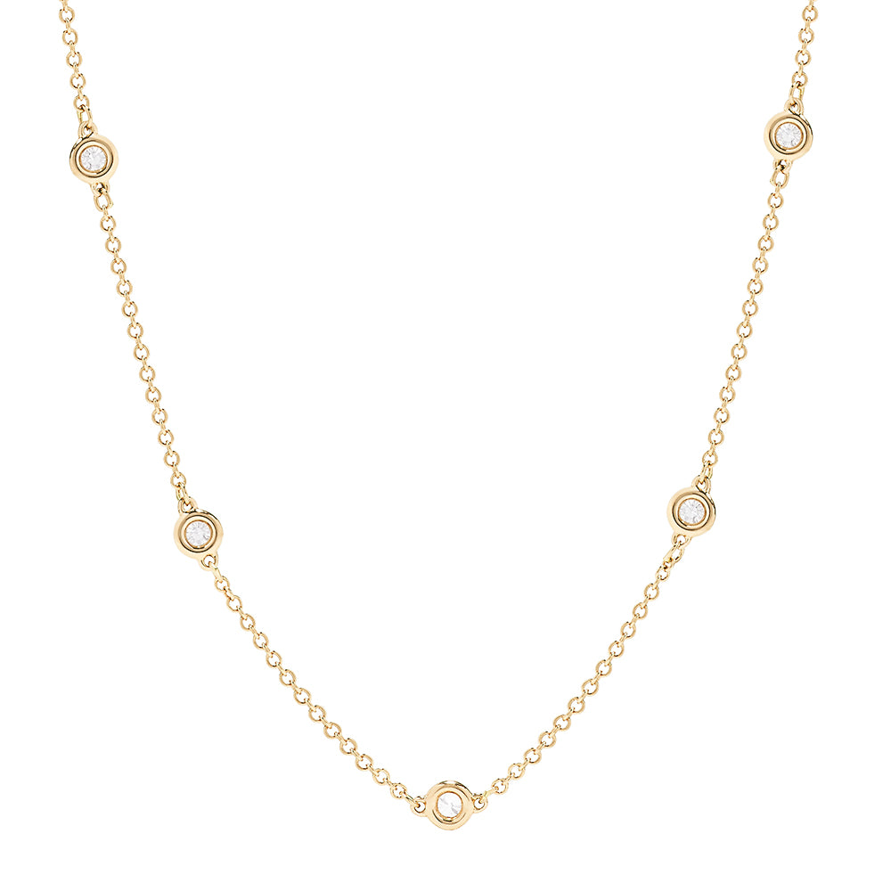 Effy 14K Rose Gold Diamond Station Necklace, 0.34 TCW | effyjewelry.com