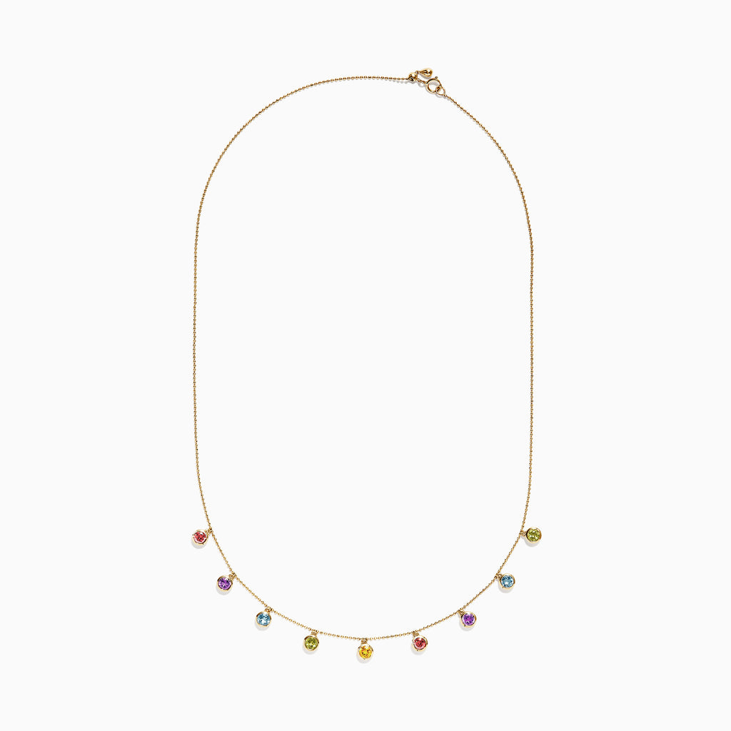 Effy Mosaic 14K Yellow Gold Multi Color Necklace, 2.10 TCW ...
