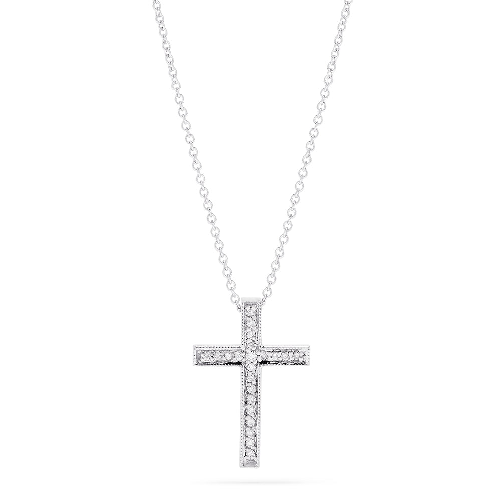 Effy 14K White Gold Diamond Cross 