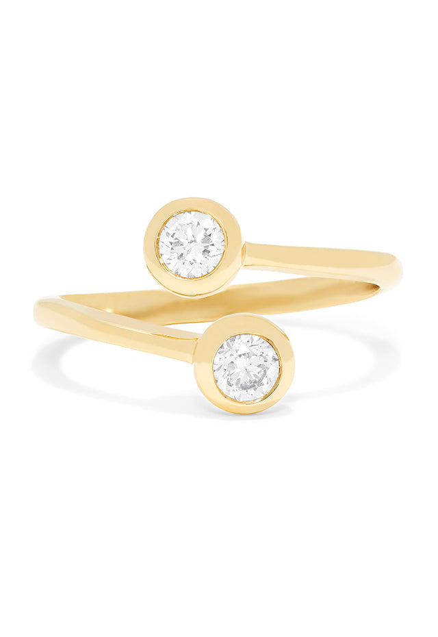 Effy D'Oro 14K Yellow Gold Two-of-Us Diamond Ring, 0.39 TCW ...