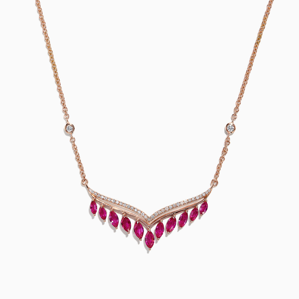 Effy Ruby Royale 14K Rose Gold Ruby and Diamond Necklace, 1.81 TCW ...