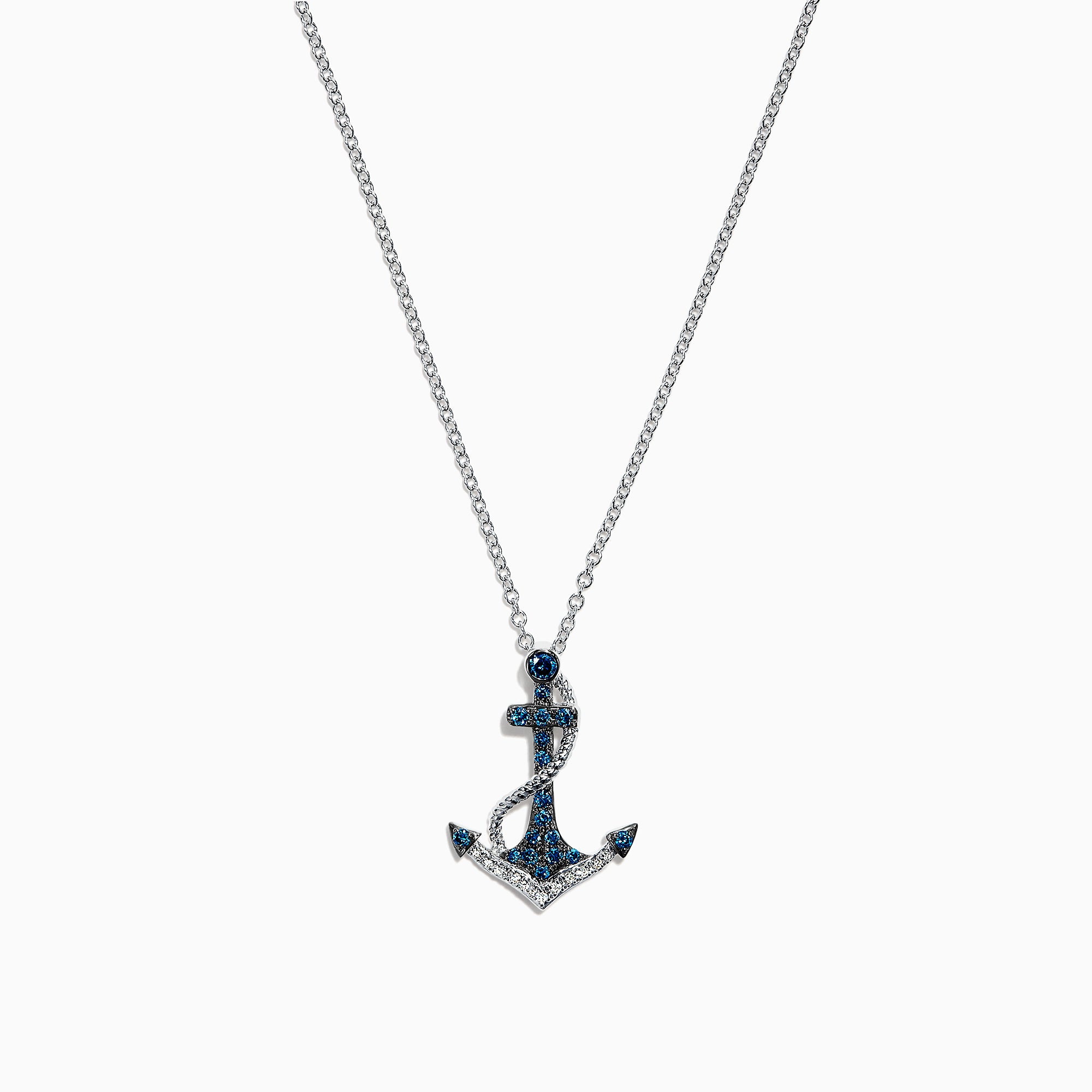 blue diamond anchor necklace