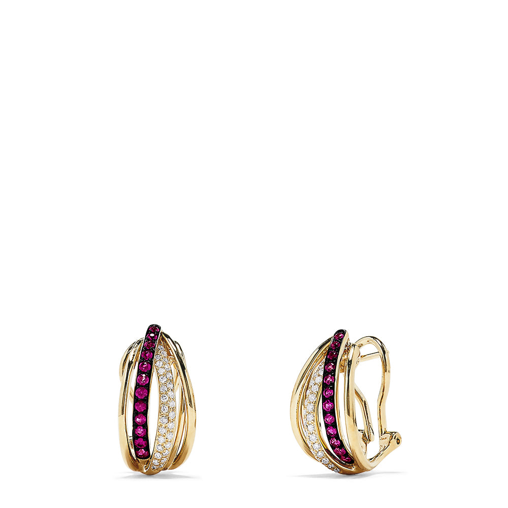 Effy Ruby Royale 14K Yellow Gold Ruby and Diamond Earrings, 0.62 TCW ...