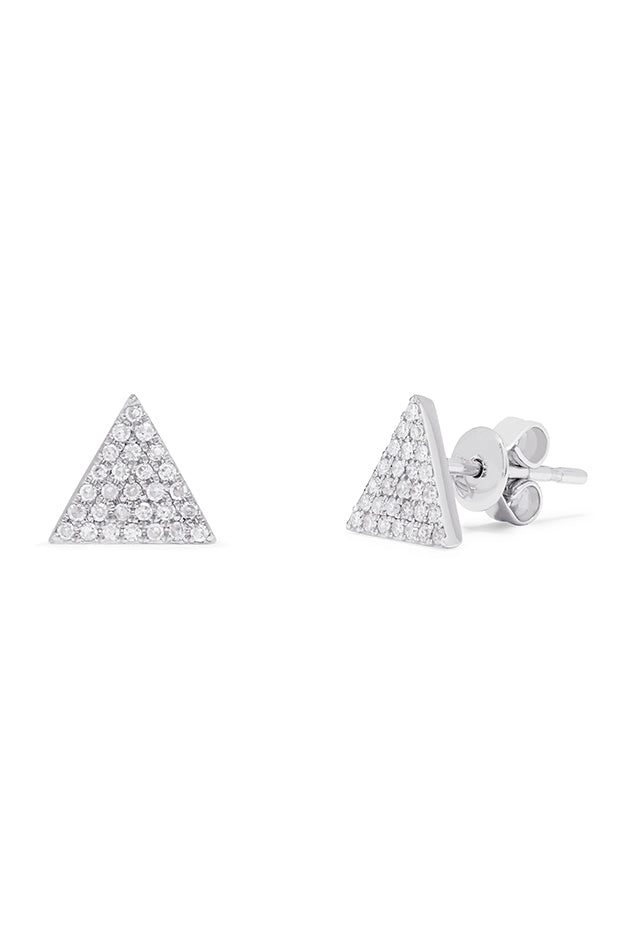 gold triangle stud earrings