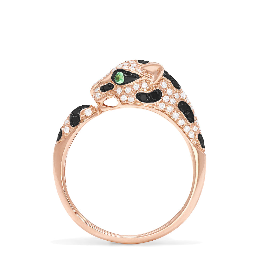 Effy Signature 14K Rose Gold Diamond and Garnet Panther Ring, 0.56 TCW ...