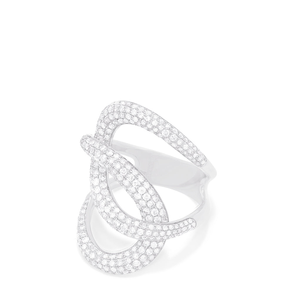 Effy Pave Classica 14K White Gold Diamond Fashion Ring, 1.73 TCW ...