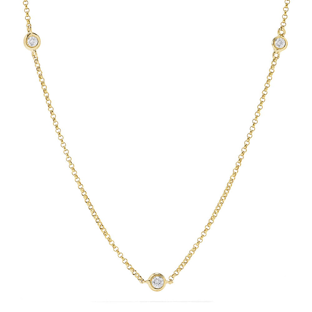 Effy Doro 14k Yellow Gold Diamond Station Necklace 062 Tcw