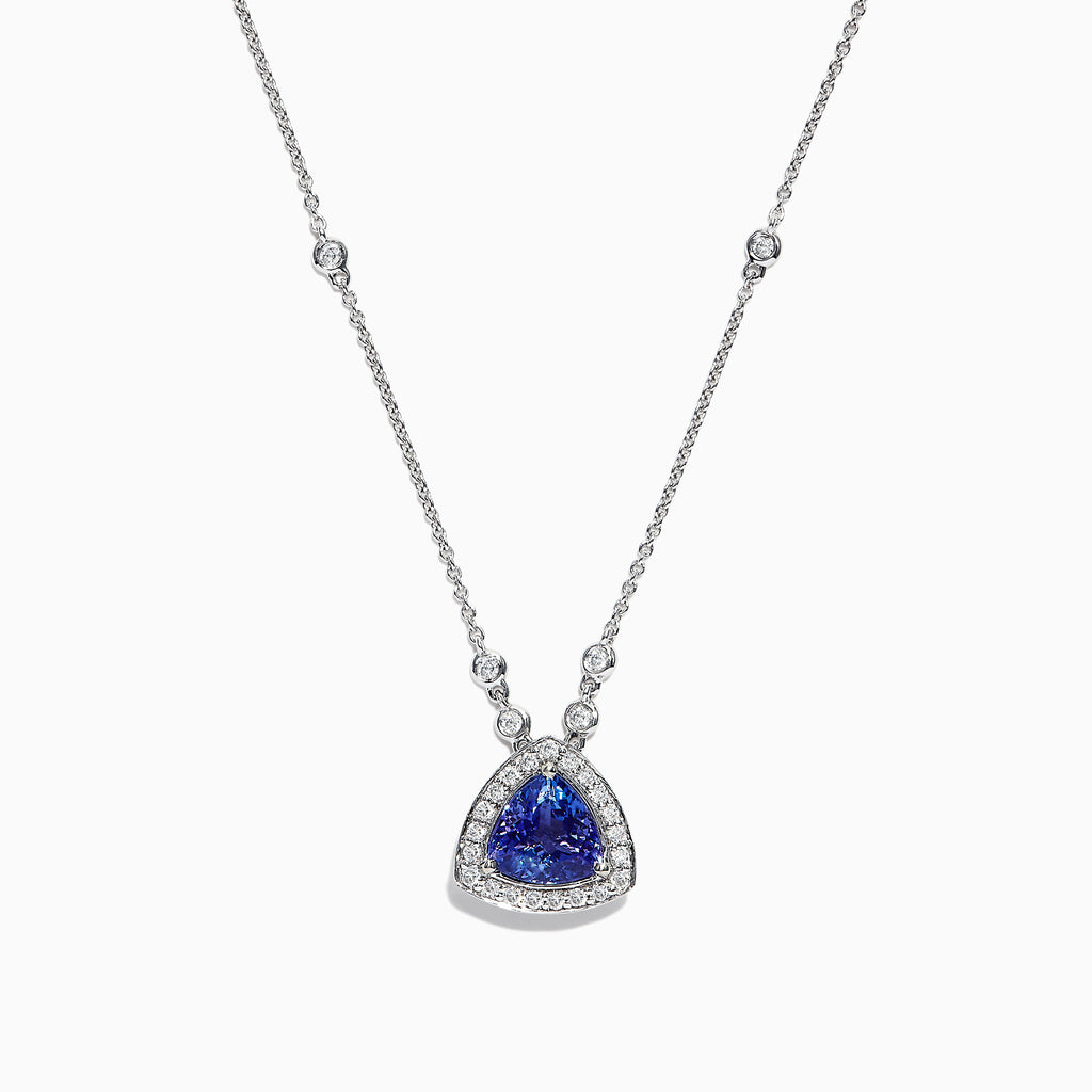 Effy Tanzanite Royale 14K White Gold Tanzanite Diamond Pendant, 1.82 T ...