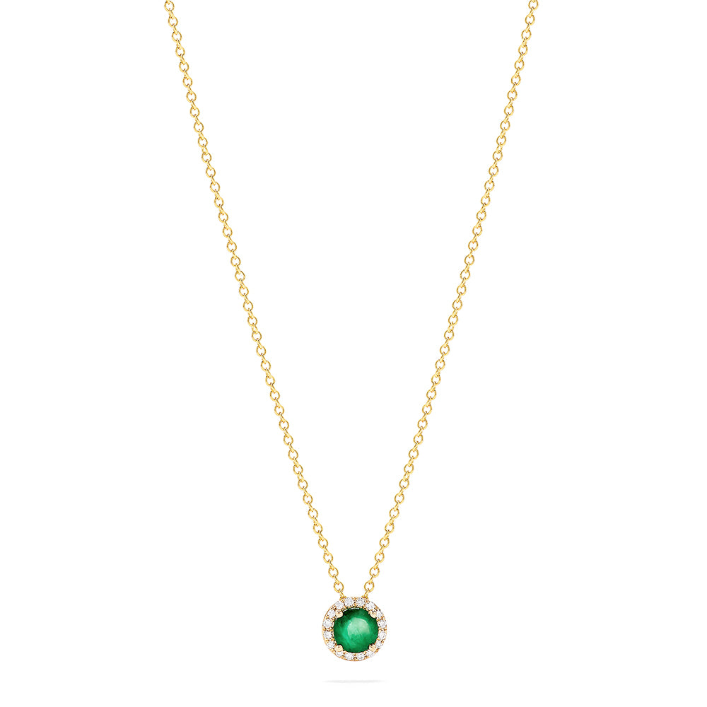 Effy 14K Yellow Gold Emerald and Diamond Pendant, 0.55 TCW ...