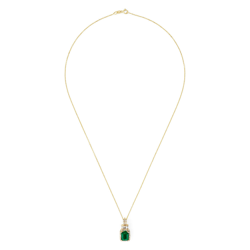 Effy 14K Yellow Gold Emerald and Diamond Pendant, 1.70 TCW ...