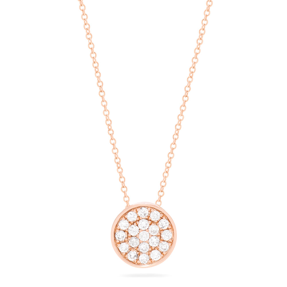 Effy Pave Rose 14K Rose Gold Diamond Disc Pendant, 0.28 TCW ...