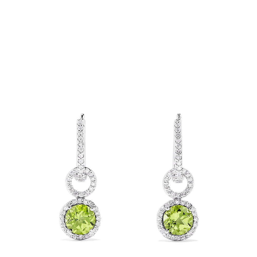 Effy 14K White Gold Peridot and Diamond Earrings, 1.69 TCW ...