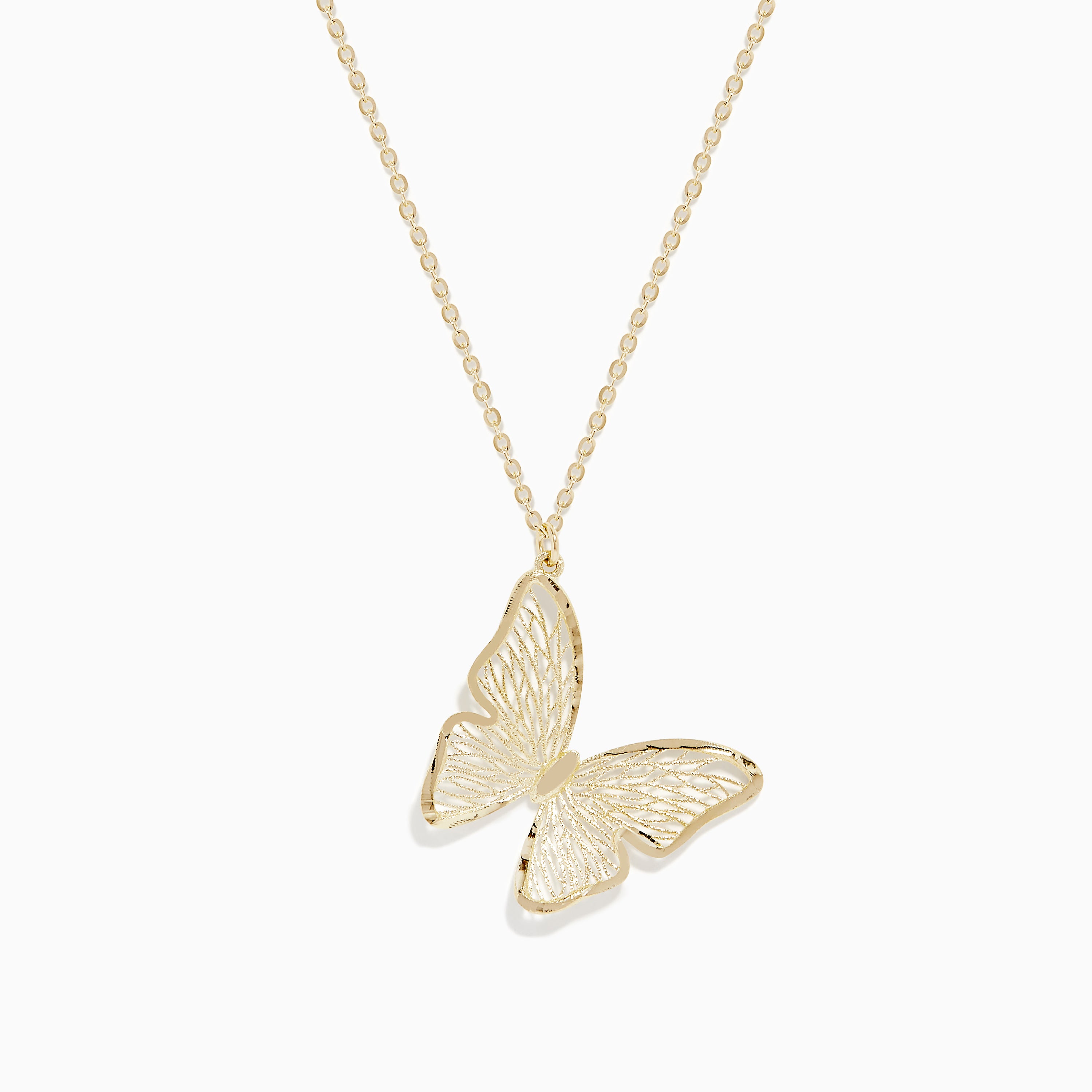 14k yellow gold butterfly necklace