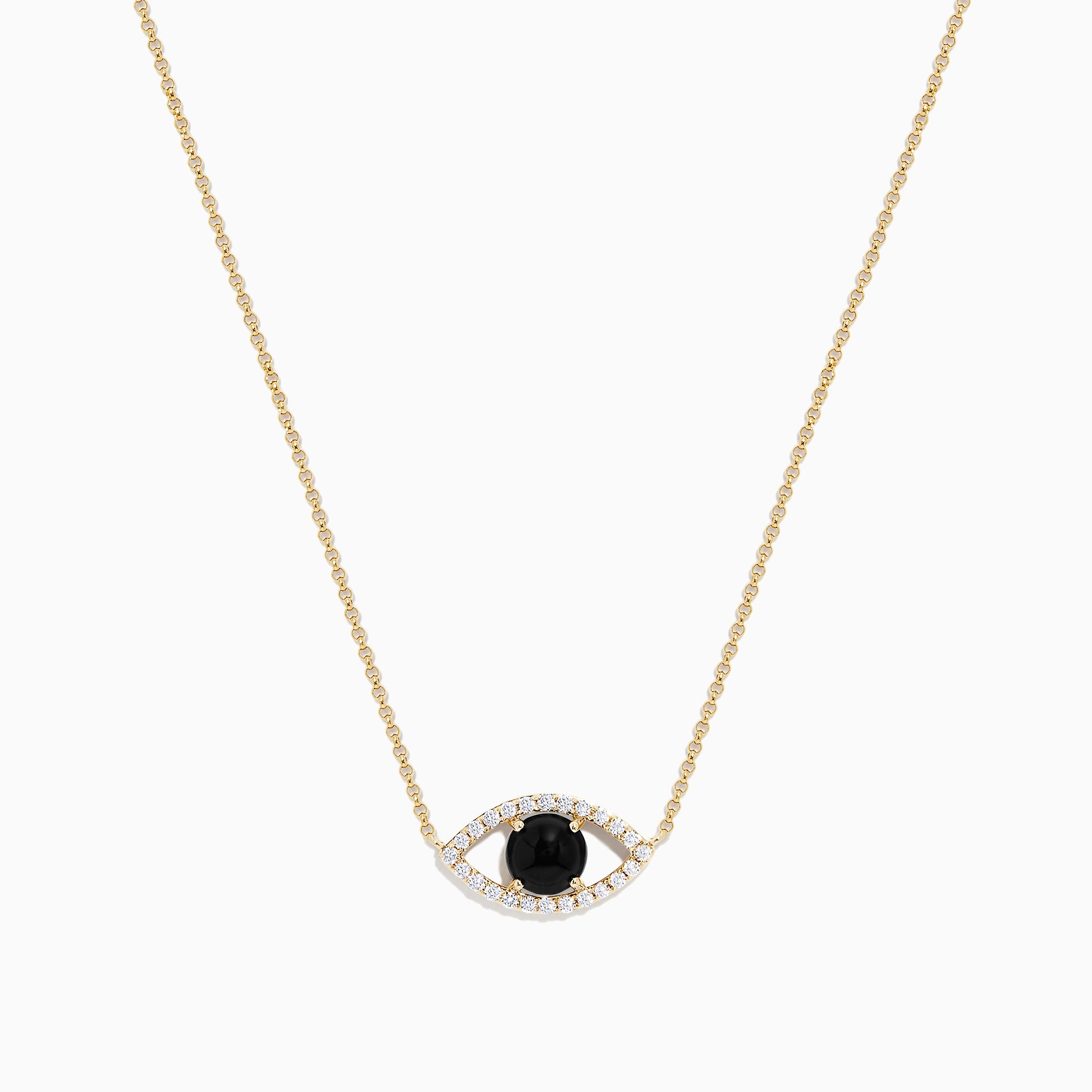 effy onyx and rose gold necklace
