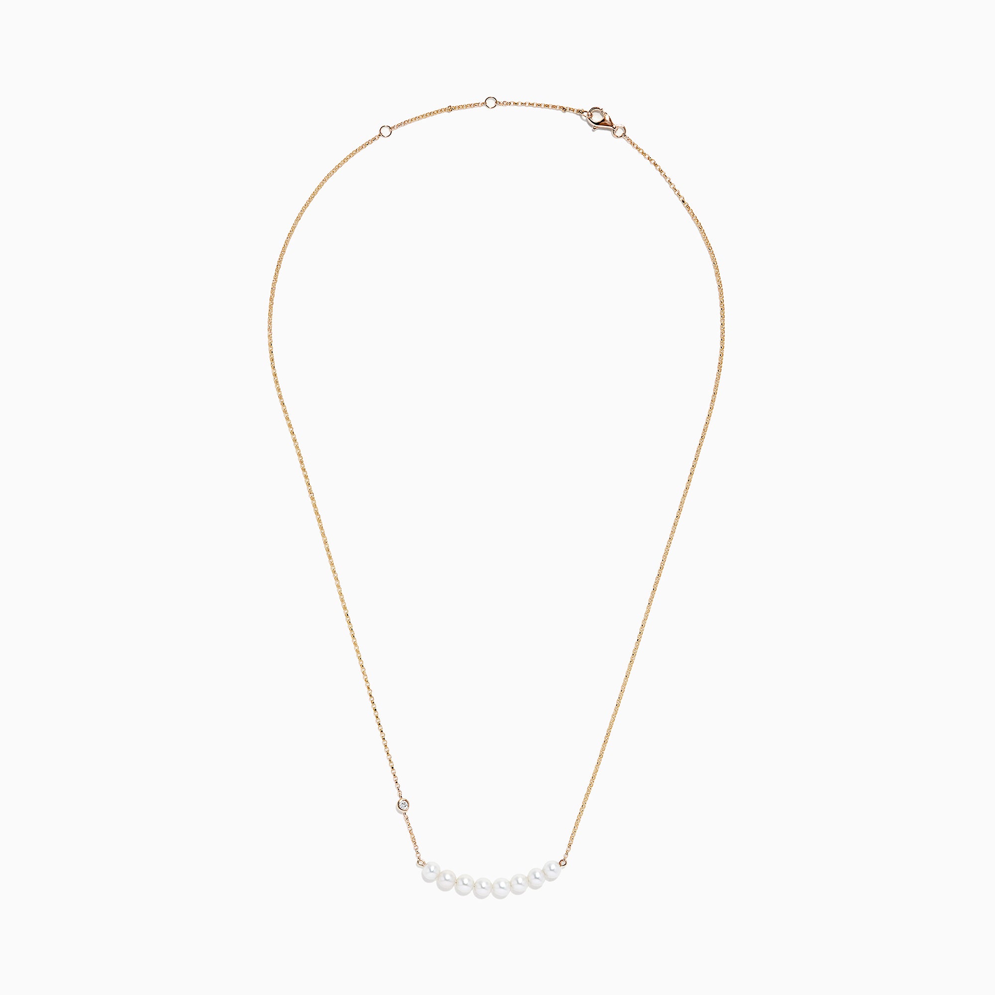 Effy 14K Gold Cultured Fresh Water Pearl and Diamond Necklace, 0.04 TC ...