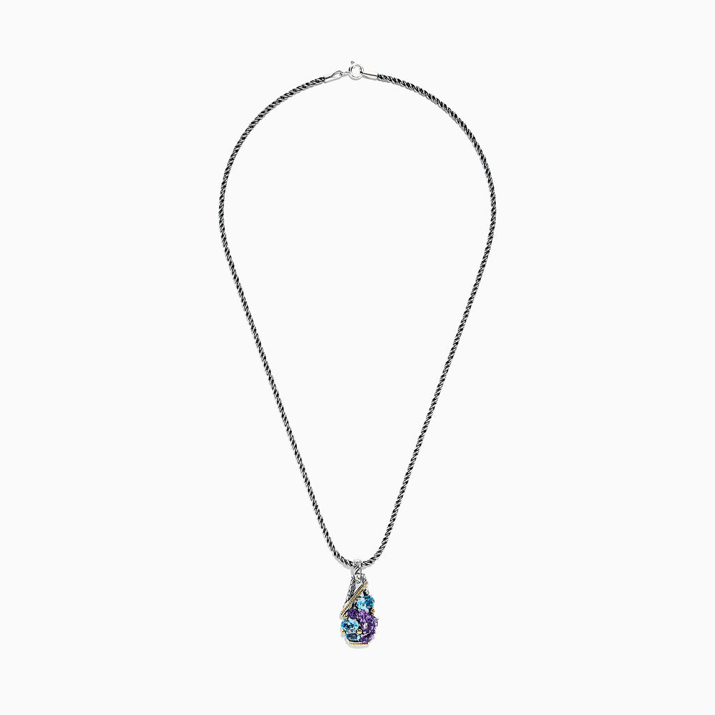 Effy 925 Sterling Silver & 18K Gold Multi Gemstone Pendant, 5.40 TCW ...