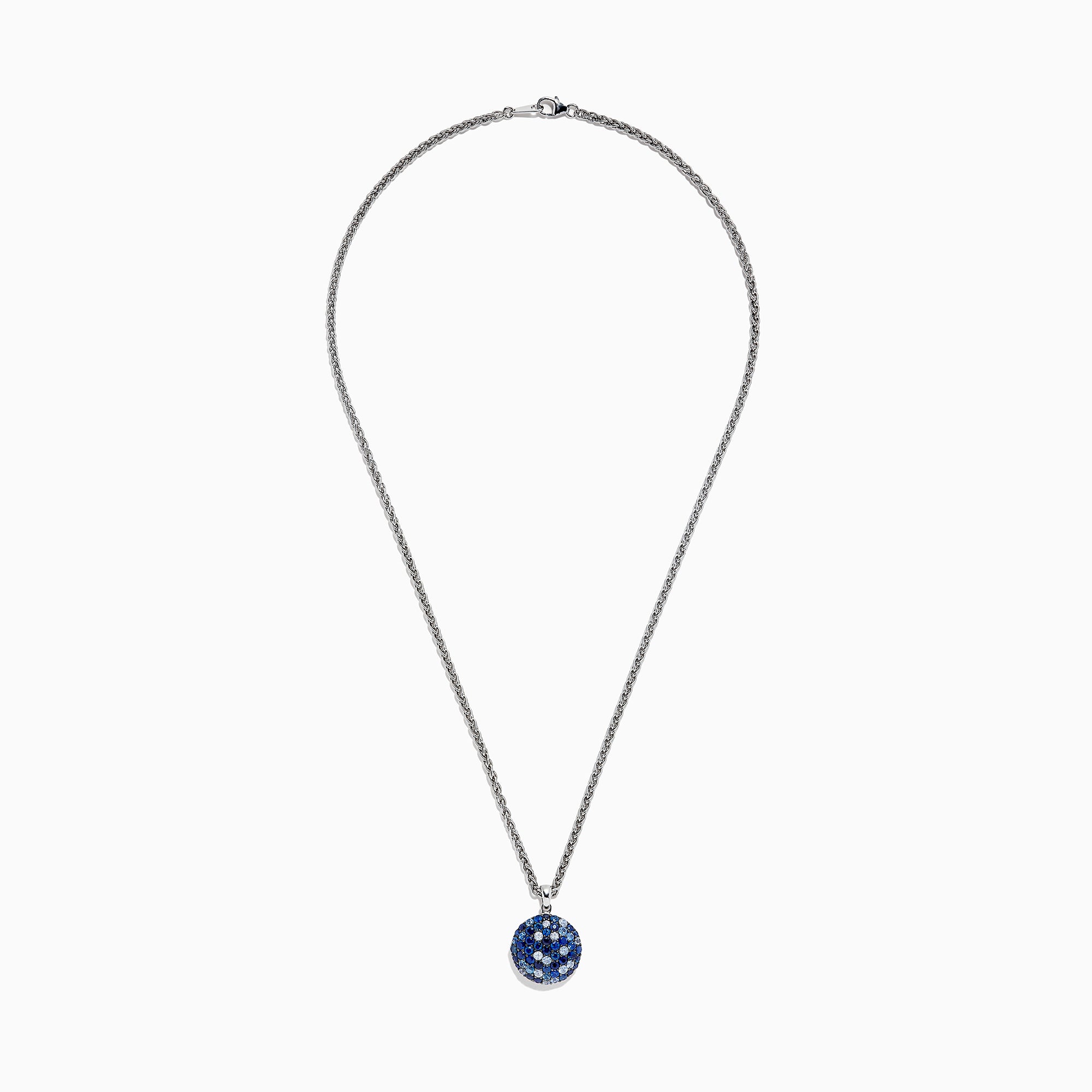 Effy Splash Sterling Silver Blue Sapphire Circle Pendant, 3.15 TCW ...