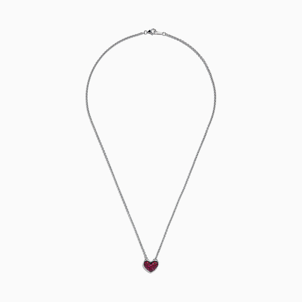 Effy 925 Sterling Silver Ruby Heart Pendant, 0.65 TCW | effyjewelry.com