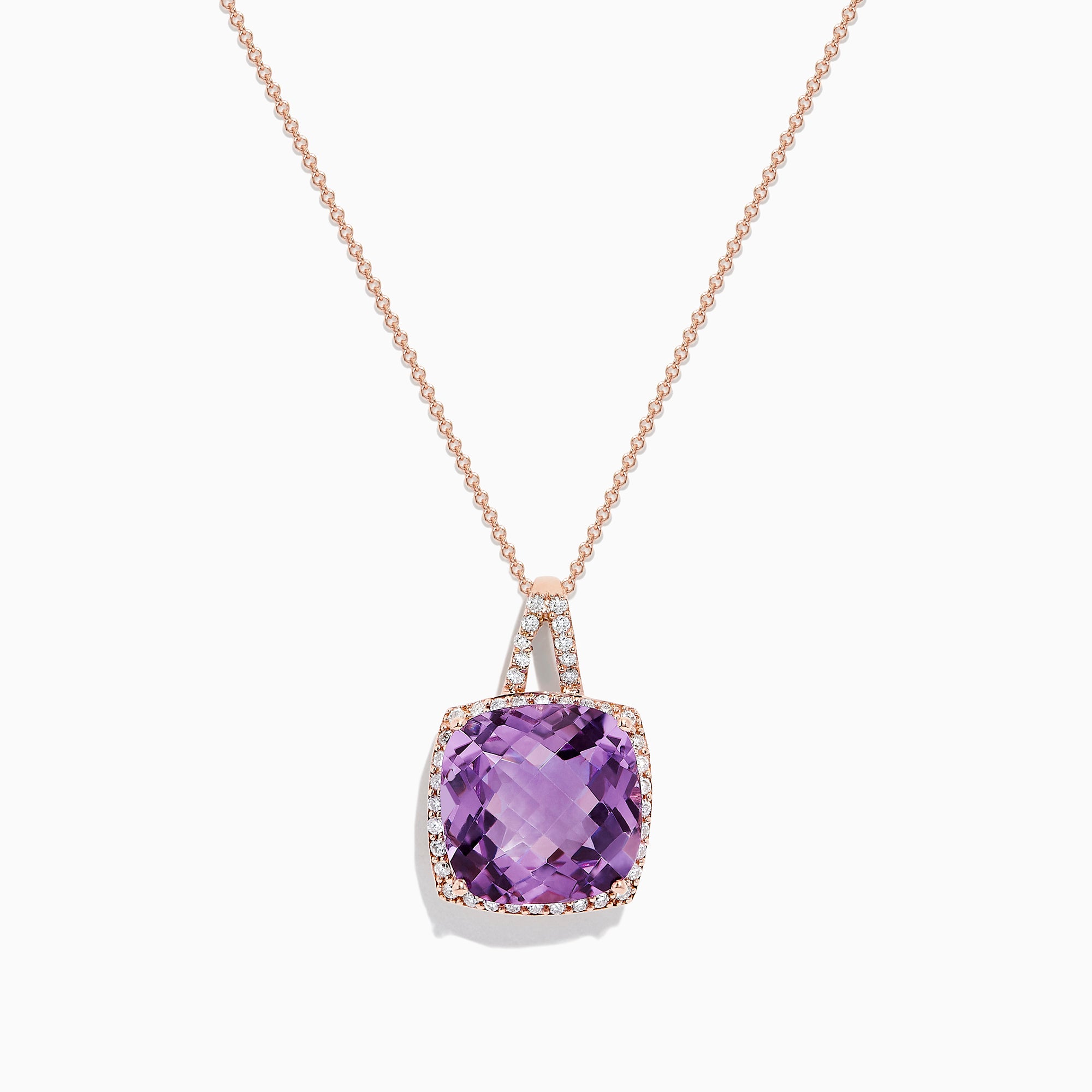 Effy 14K Rose Gold Amethyst and Diamond Pendant, 9.84 TCW | effyjewelry.com