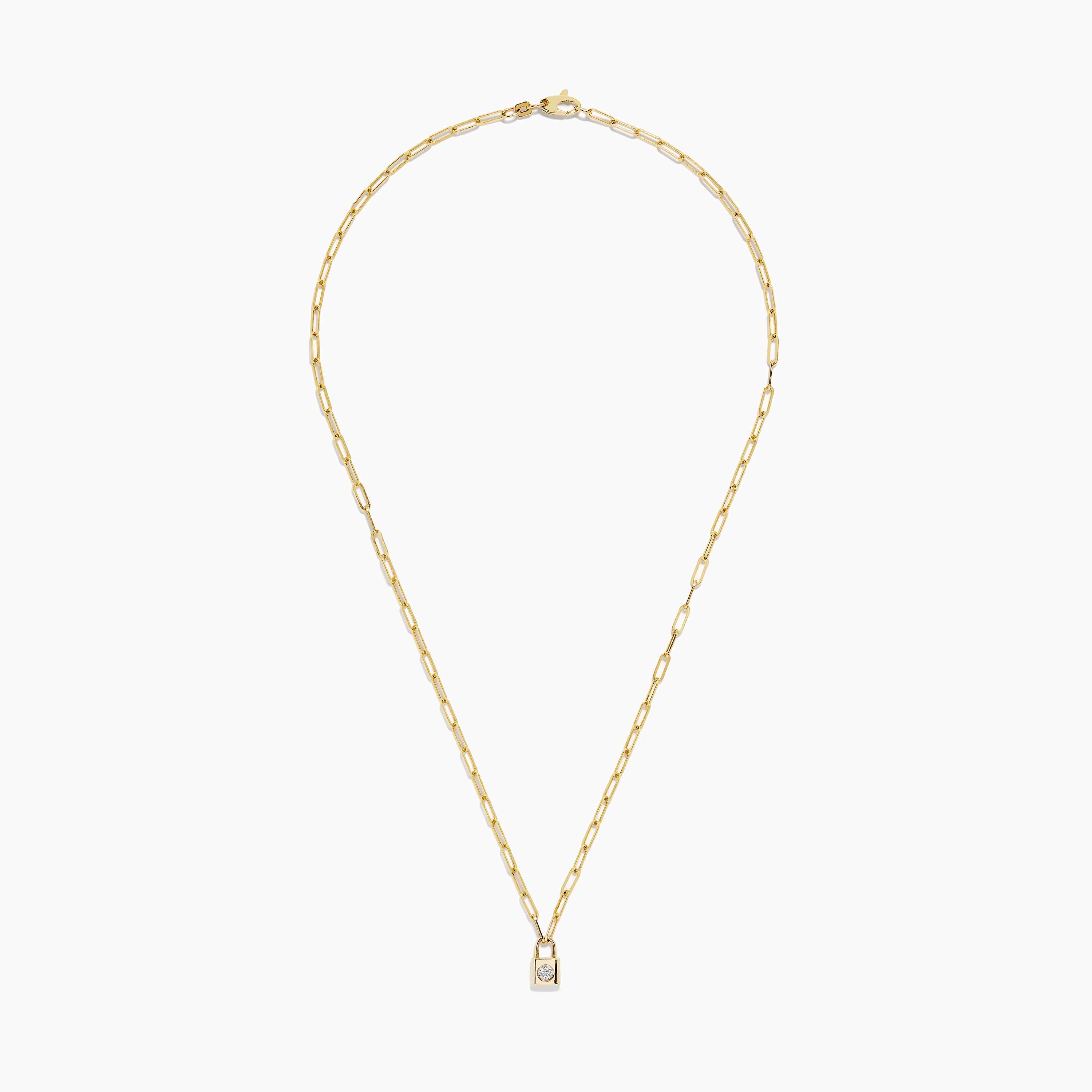 Effy Novelty 14K Yellow Gold Mini Locket Diamond Necklace | effyjewelry.com