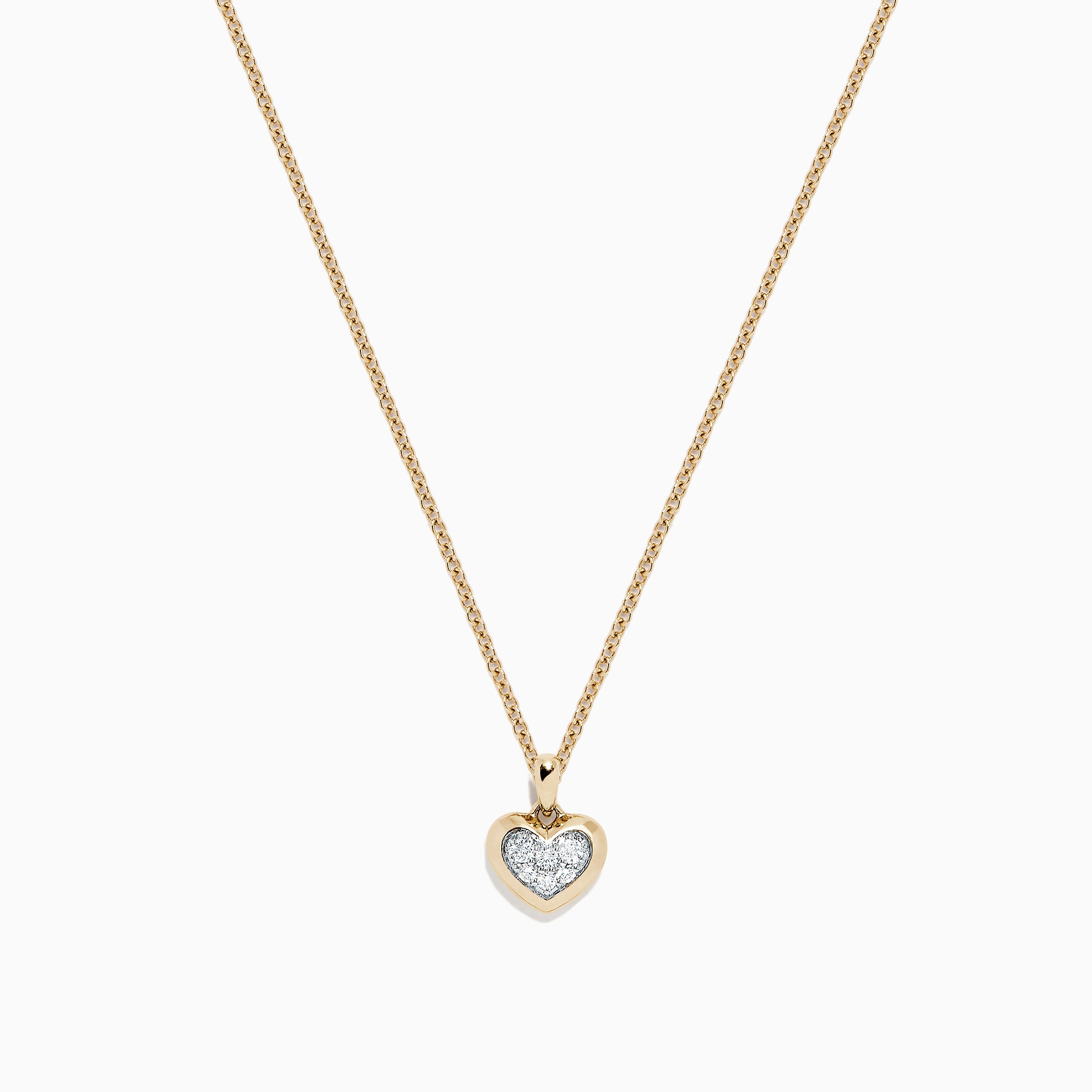 Effy Kidz 14K Yellow Gold Diamond Pave Heart Pendant, 0.10 TCW ...