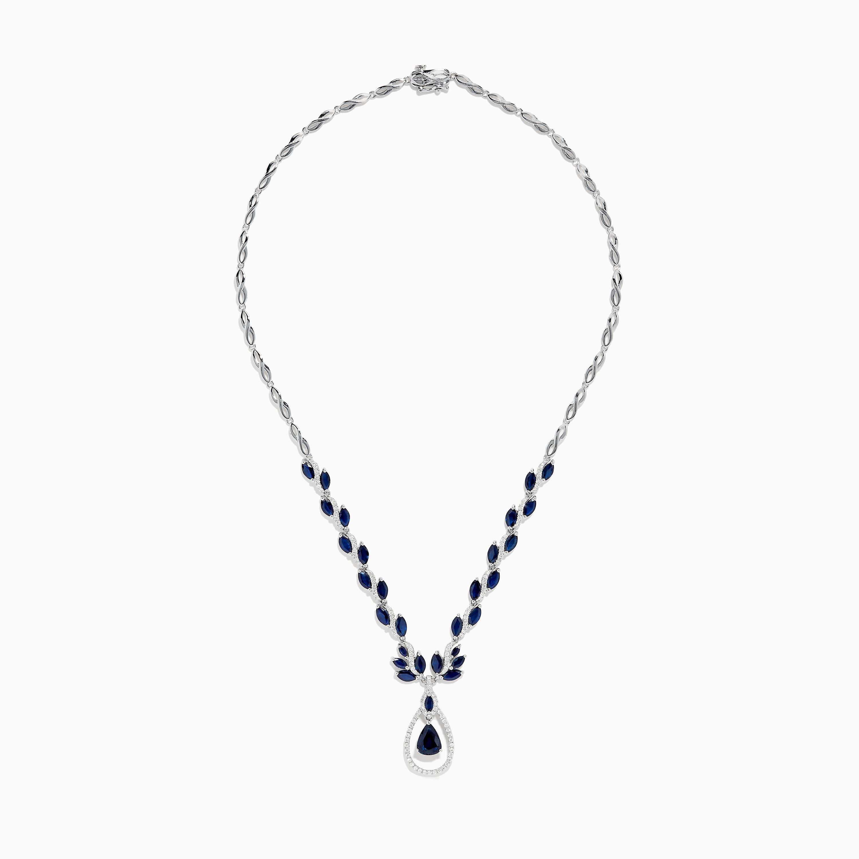 Effy Royale Bleu 14K White Gold Sapphire and Diamond Necklace ...