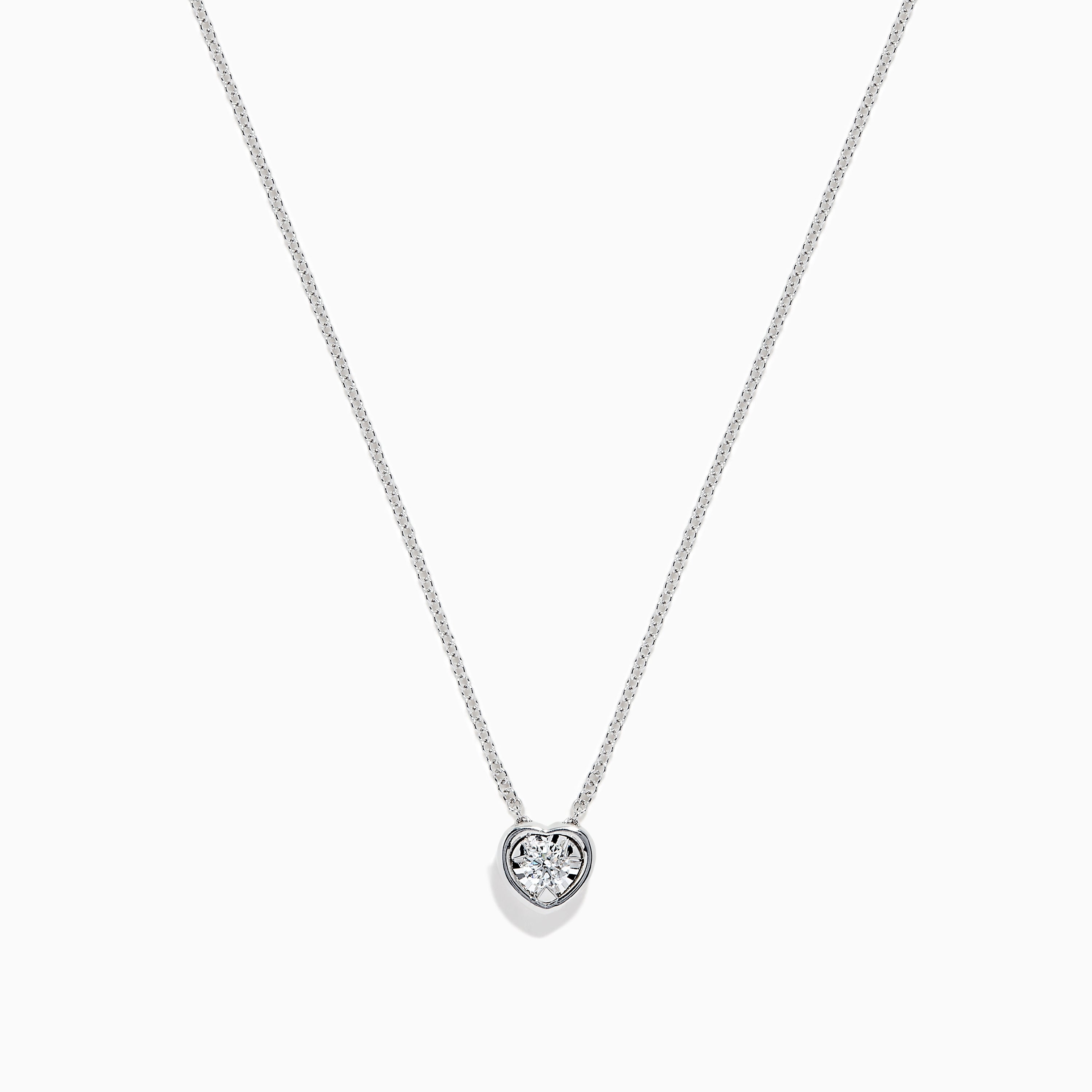 Effy 925 Sterling Silver Diamond Heart Necklace, 0.15 TCW | effyjewelry.com