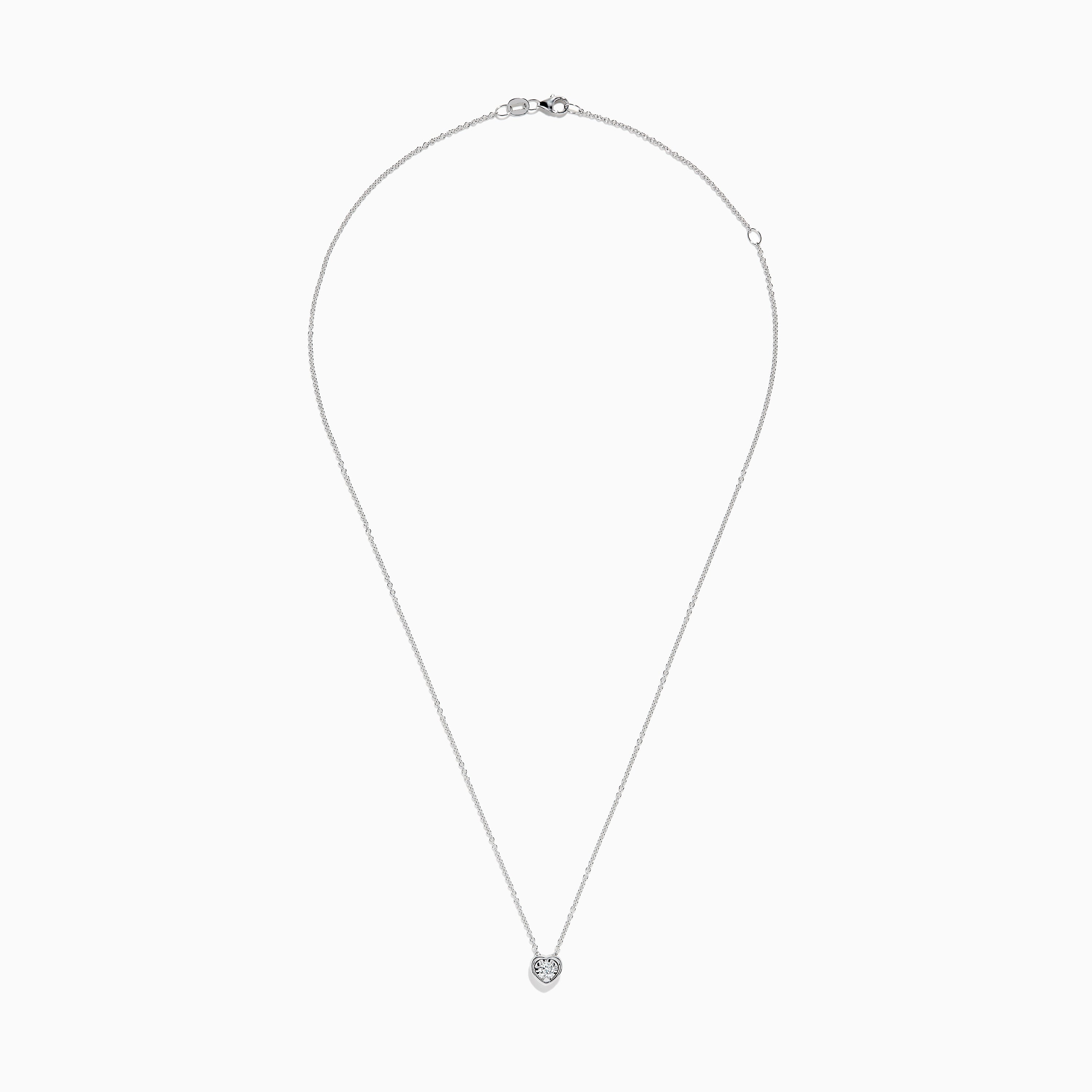 Effy 925 Sterling Silver Diamond Heart Necklace, 0.15 TCW | effyjewelry.com