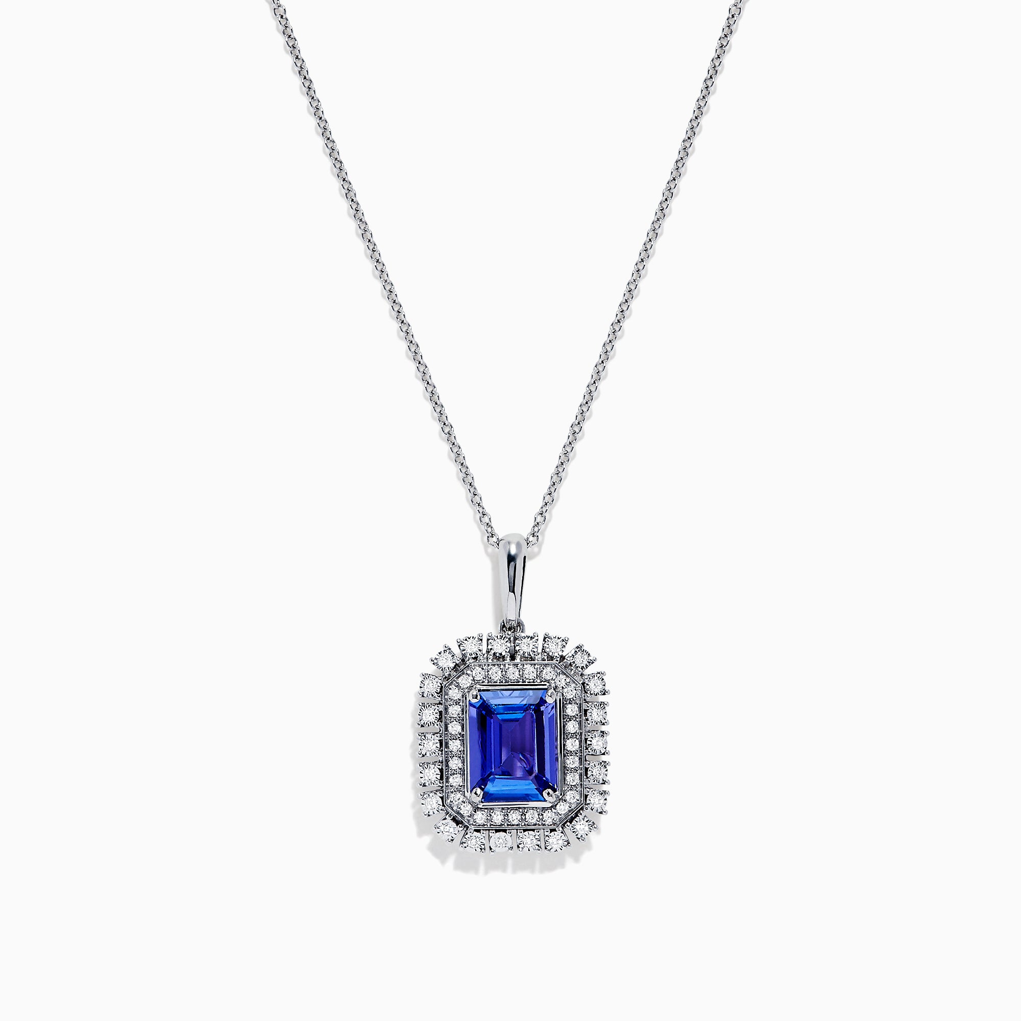 Effy Tanzanite Royale 14K White Gold Tanzanite & Diamond Pendant, 2.29 ...